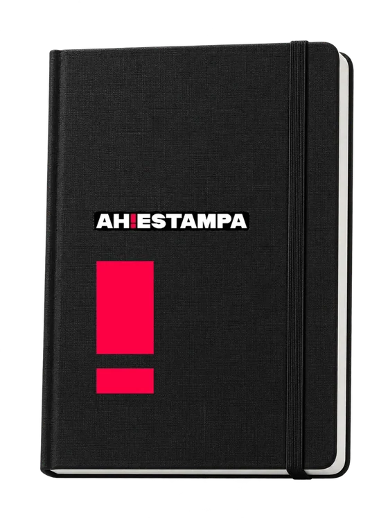 Caderno personalizado — simulação ilustrativa.